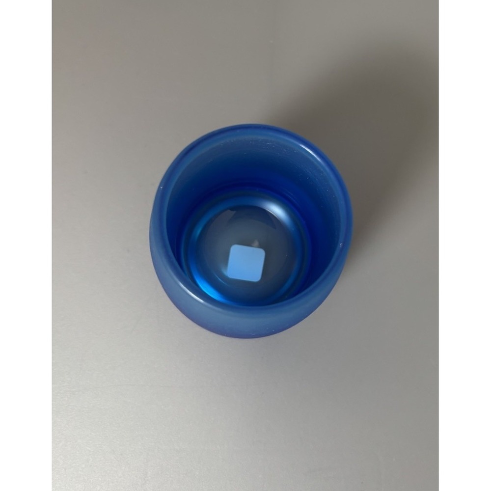Party Lite Frosted Blue Votive/Tealight Candle Holder Retired Made In Poland - Picture 3 of 3